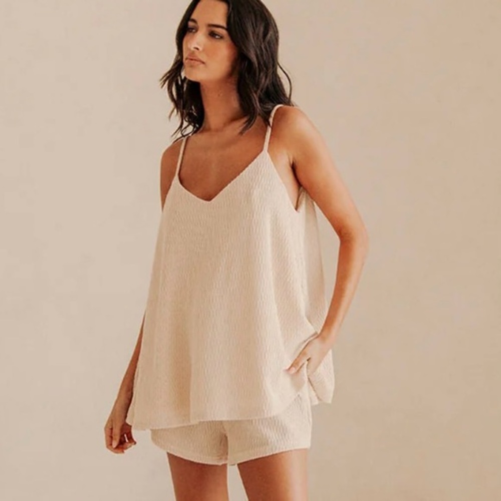 Womenâs Cream Sleep Cami & Short Set -